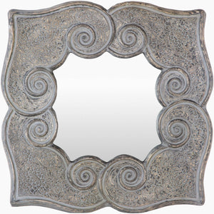 Surya Espirito 35"H X 35"W Global-inspired Mirror - Elegant Home Decor For Eclectic Charm & Grace Frame, Gray Resin Esi001-1635