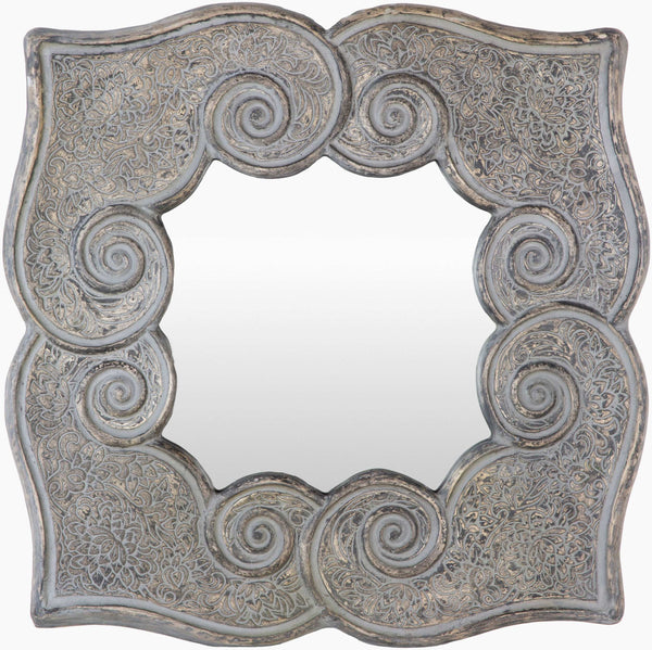 Surya Espirito 35"H X 35"W Global-inspired Mirror - Elegant Home Decor For Eclectic Charm & Grace Frame, Gray Resin Esi001-1635