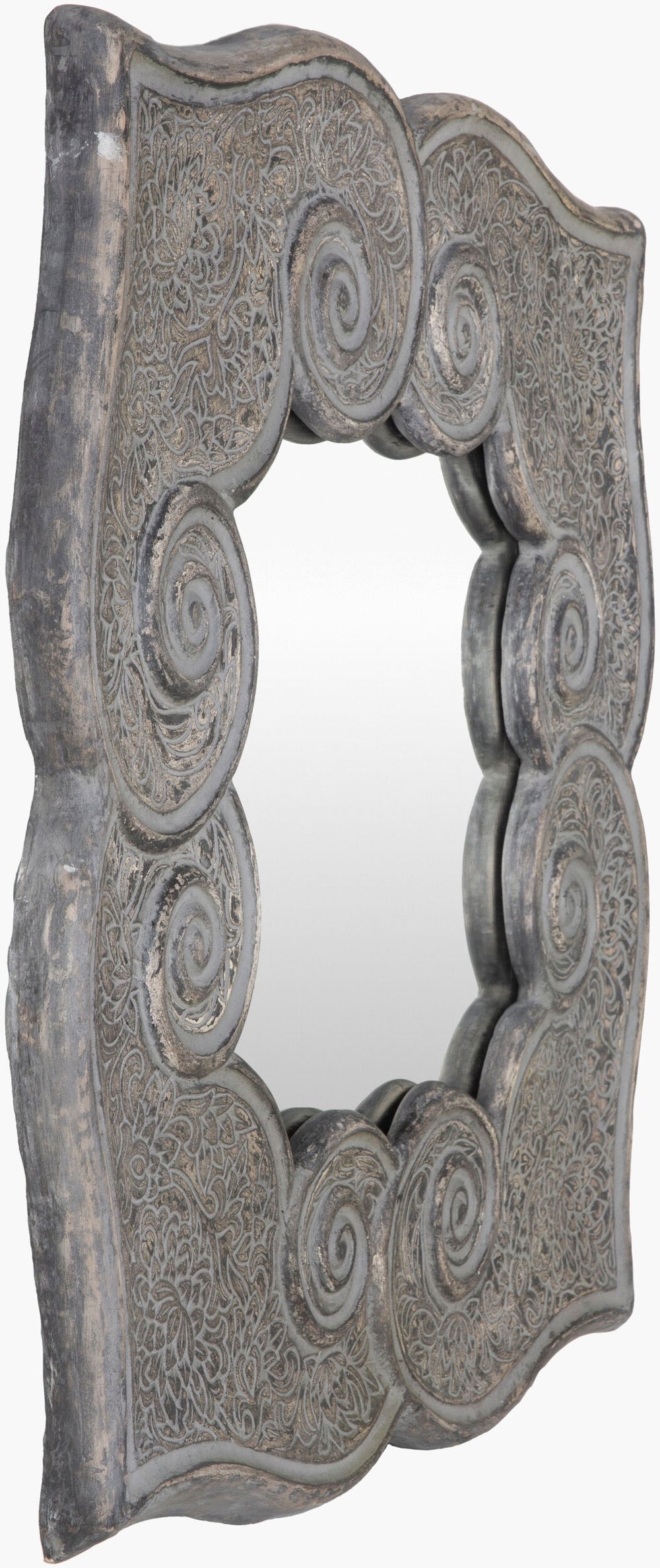 Surya Espirito 35"H X 35"W Global-inspired Mirror - Elegant Home Decor For Eclectic Charm & Grace Frame, Gray Resin Esi001-1635
