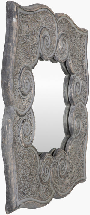 Surya Espirito 35"H X 35"W Global-inspired Mirror - Elegant Home Decor For Eclectic Charm & Grace Frame, Gray Resin Esi001-1635