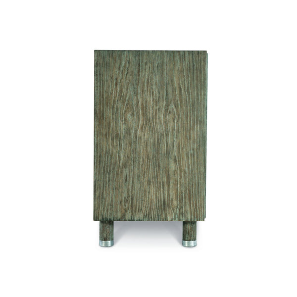 Bernhardt Bernhardt Art Deco Alhambra Credenza In Aspen Oak With Marquetry, Touch-Latch Doors & Nickel Caps 396845