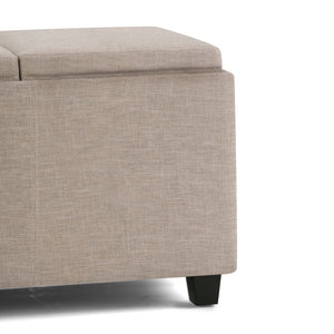 English Elm Avalon Storage Ottoman – Versatile Natural Linen-Look Design With Hidden Storage & Serving Trays B136P159918