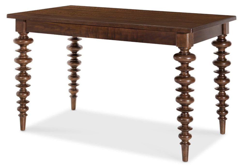 Hooker Furniture Archives Counter-Height Gathering Table With Walnut & Oak Veneers, Solid Wood Edge, Drawer Storage 6123-75206-89