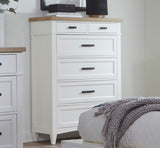 Parker House Americana Modern Bedroom 6 Drawer Chest Cotton Poplar Solids / Birch Veneers with Oak Top BAME#41405-COT