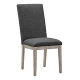 Homelegance By Top-Line Marsean Nailhead Accent Parson Linen Dining Chairs (Set of 2) Grey Rubberwood