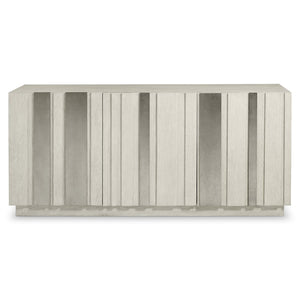 Bernhardt Bernhardt Tempo Buffet With Wire‑Brushed Oak & Sandblasted Aluminum Overlays, Soft‑Close Storage 346132