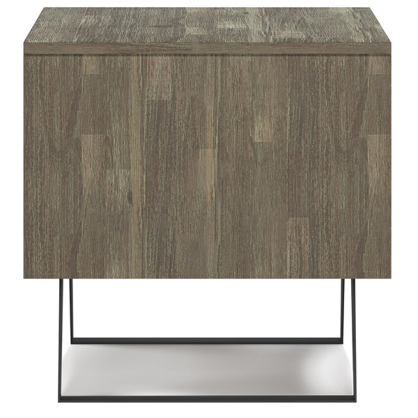 English Elm Lowry End Table - Handcrafted Distressed Grey Acacia & Metal, Modern-Industrial Design For Versatile Use B136P158849
