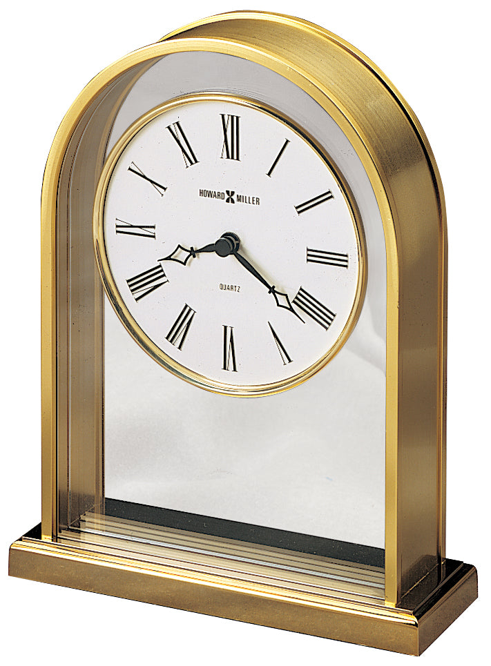 Hekman Furniture 613118 Elegant Brass-finished Table Clock With Quartz Movement, Roman Numerals For Timeless Decor Polished Brass Reminisce Tabletop Clock 613118