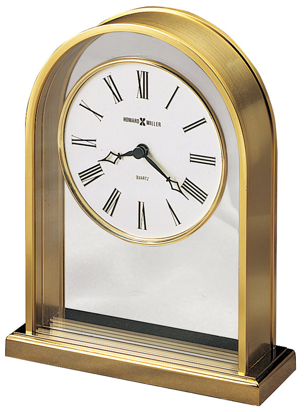 Hekman Furniture 613118 Elegant Brass-finished Table Clock With Quartz Movement, Roman Numerals For Timeless Decor Polished Brass Reminisce Tabletop Clock 613118