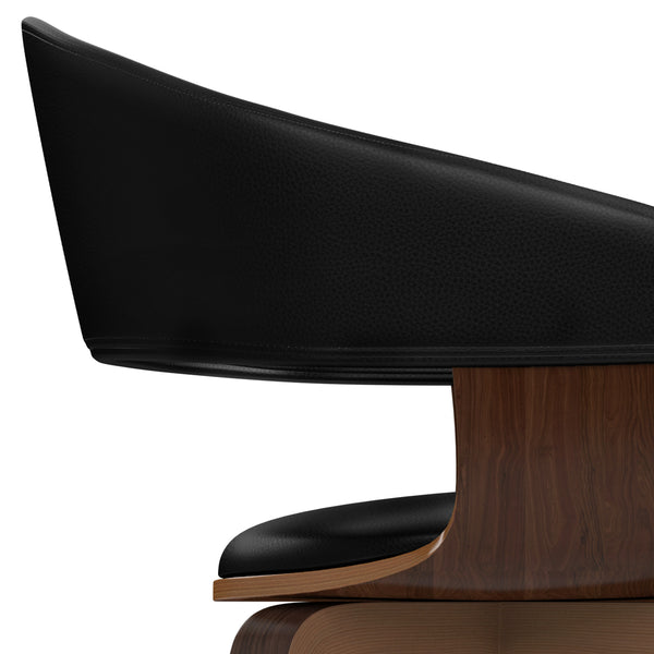 English Elm Lowell Bentwood Dining Chair - Stylish Mid-Century Modern Design In Black Vegan Leather Comfort B136P158830