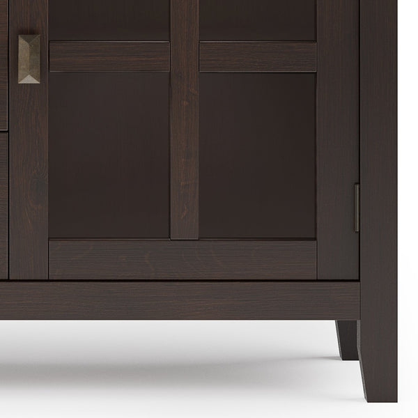 English Elm Artisan Large Sideboard Buffet - Elegant Dark Chestnut Brown, Functional Storage, Timeless Design B136P158417