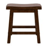 Homelegance By Top-Line Barrett Saddle Seat 18-inch Backless Stools (Set of 2) Brown Rubberwood