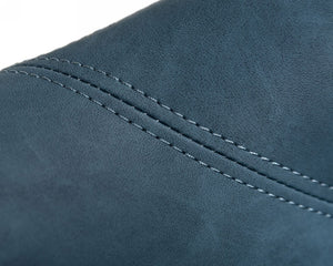 VIG Furniture Esteban Blue Eco-Leather Accent Chair With Black Metal Frame, Industrial Stitch Detail, 28" W VGBNEC-068-BLU