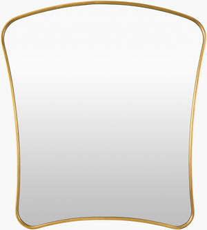 Surya Estrella 40"H X 36"W Art Deco Mantel Mirror - Bold Elegance For Chic Home Decor & Lasting Beauty Frame, Gold Brass Estr001-4036