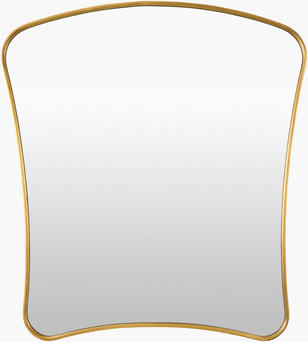 Surya Estrella 40"H X 36"W Art Deco Mantel Mirror - Bold Elegance For Chic Home Decor & Lasting Beauty Frame, Gold Brass Estr001-4036