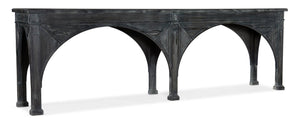 Hooker Furniture Melange Rustic Pine Console Table With Dark Charcoal Distressed Finish — Vintage Urban Statement 628-85150-95