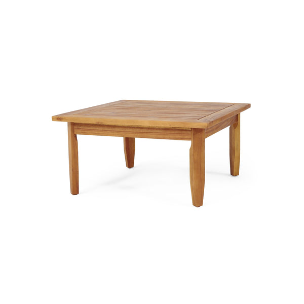 English Elm Aston Outdoor 4 Piece Acacia Wood Chat Set with Mid Century Slat Panel Design 72996.00-72997.00-74099.00DGRY