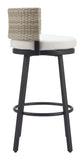 Midnight Wave Barstool White 704027 Zuo Modern