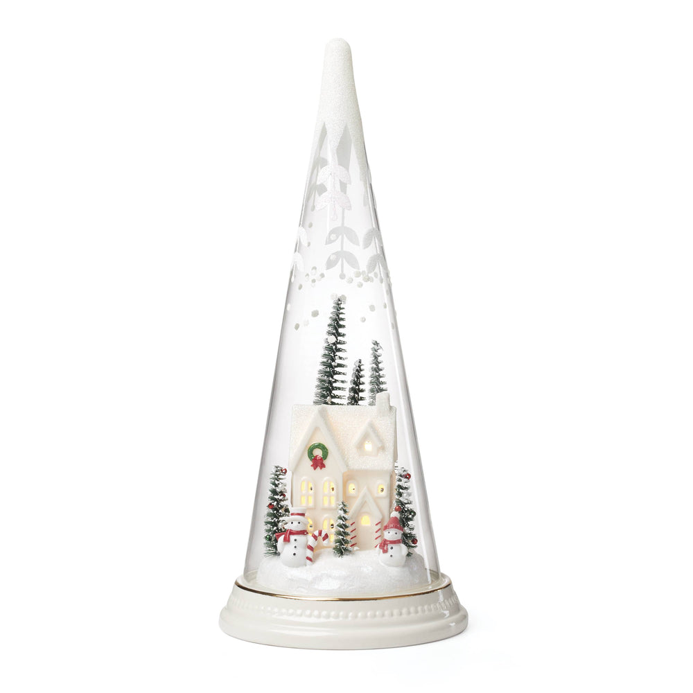 Lenox Lit Christmas Cone With Farmhouse Scene Multi, NO COLOR GLASS,CRYSTAL 896633