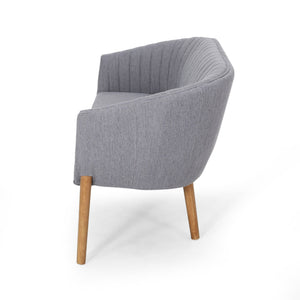 English Elm Loveseat Mid-century Modern Channel Tufted Upholstered Sofa with Rubberwood Tapered Legs 65780.00FCHAR