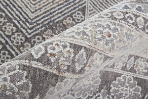 Feizy Rugs Francisco Southwestern-inspired Machine Made Medallion Rug - Durable Geometric Design For Any Space Ivory,Gray Polyester,Polypropylene Fra39gdfivychli1c