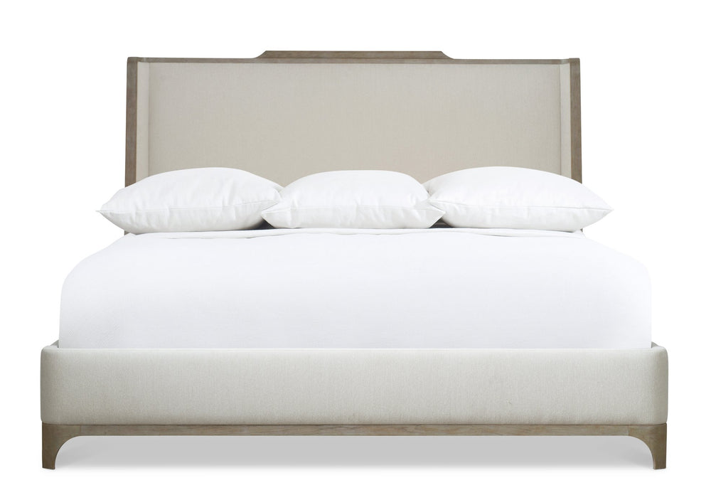 Bernhardt Bernhardt Upholstered Shelter Bed With Pewter Wood Frame, Wingback-Inspired Headboard, 81.75"W K1751