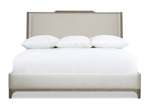 Bernhardt Bernhardt Upholstered Shelter Bed With Pewter Wood Frame, Wingback-Inspired Headboard, 81.75"W K1751