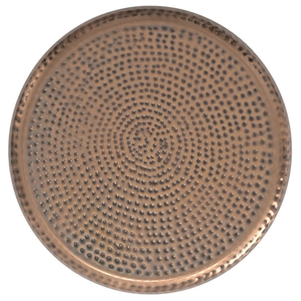 English Elm Preston - Handcrafted Antique Copper Drum Side Table - Modern Industrial Accent For Any Room B136P159008-GIGA