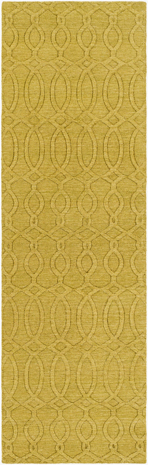Surya Etching 2'6" X 8' Handmade Wool Rug – Modern Decor Gem, Hand Loomed Elegance With Medium Pile Olive Wool Etc4981-268