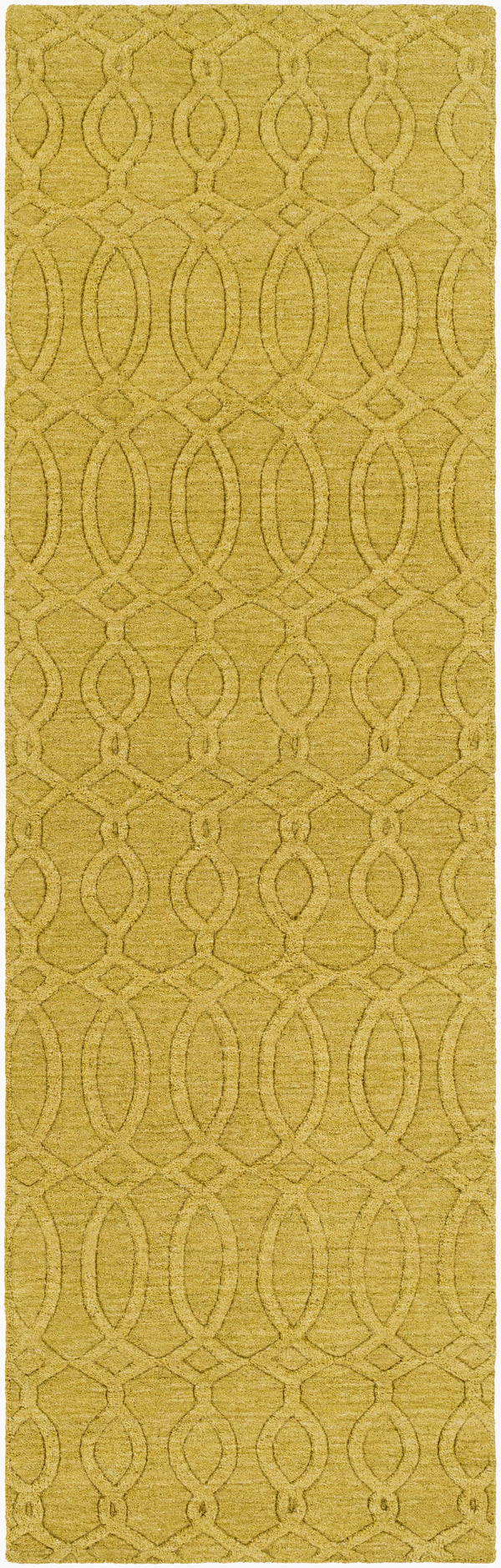 Surya Etching 2'6" X 8' Handmade Wool Rug – Modern Decor Gem, Hand Loomed Elegance With Medium Pile Olive Wool Etc4981-268