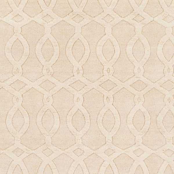 Surya Etching 2'6" X 8' Handmade Wool Rug – Modern Decor Gem, Hand Loomed Elegance With Medium Pile Beige Wool Etc4983-268
