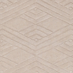 Surya Etching 2'6" X 8' Handmade Wool Rug – Modern Decor Gem, Hand Loomed Elegance With Medium Pile Light Beige Wool Etc5001-811