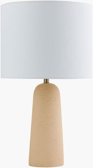 Livabliss Etalle Hand-painted Concrete Accent Table Lamp with Linen Shade Artisan Crafted ETE-003