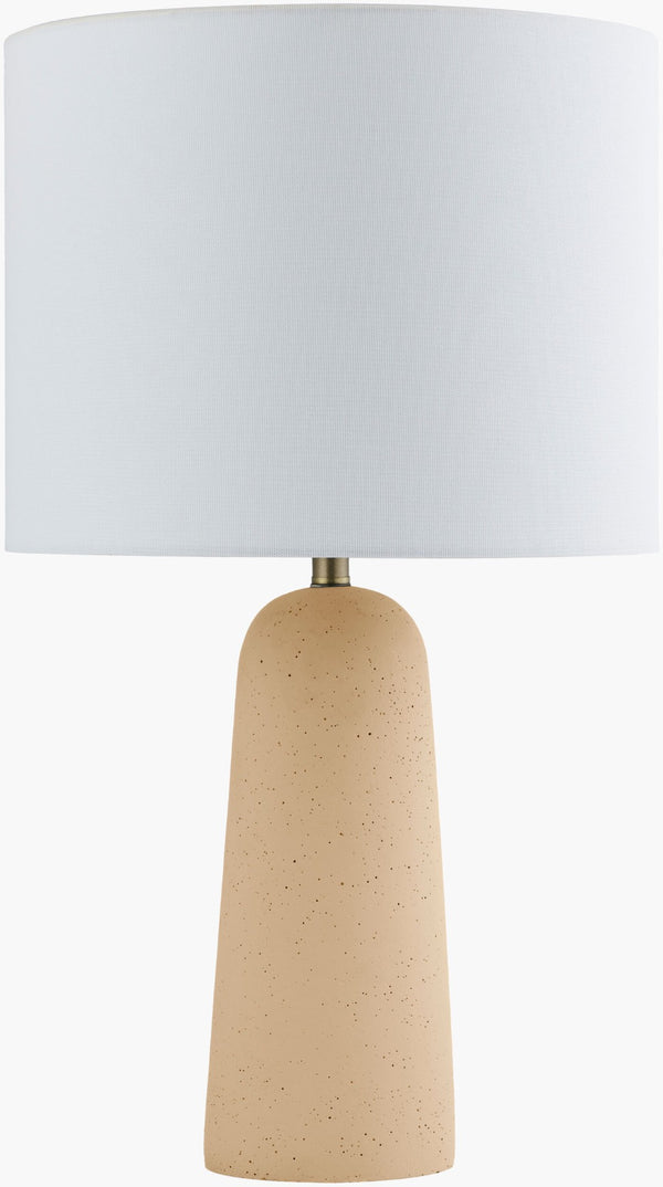 Livabliss Etalle Hand-painted Concrete Accent Table Lamp with Linen Shade Artisan Crafted ETE-003