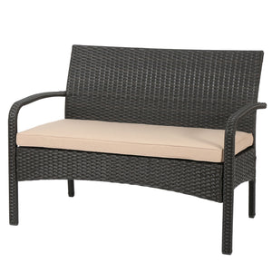 English Elm Christopher Knight Home® - CORDOBA PE Rattan 4-Pc Wicker Chat Set with Cushions, Iron Legs & Waterproof Fabric Comfort Brown+Tan 57458.00