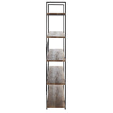 Safavieh Euan 5 Shelf Cross Back Etagere XII23 Rustic Natural/Matte Black Wood/Metal ETG6401A