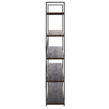 Safavieh Euan 5 Shelf Cross Back Etagere XII23 Cocoa Walnut/Matte Black Wood/Metal ETG6401B