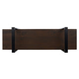 Safavieh Euan 5 Shelf Cross Back Etagere XII23 Cocoa Walnut/Matte Black Wood/Metal ETG6401B