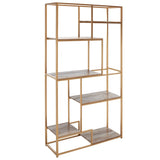 Safavieh Rege 7 Shelf Etagere XII23 Gold Wood/Metal ETG6402A