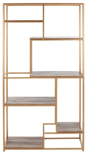 Safavieh Rege 7 Shelf Etagere XII23 Gold Wood/Metal ETG6402A