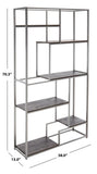 Safavieh Rege 7 Shelf Etagere XII23 Silver Wood/Metal ETG6402B