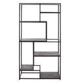 Safavieh Rege 7 Shelf Etagere XII23 Matte Black Wood/Metal ETG6402C