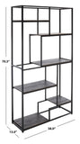 Safavieh Rege 7 Shelf Etagere XII23 Matte Black Wood/Metal ETG6402C