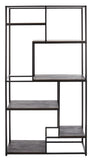 Safavieh Rege 7 Shelf Etagere XII23 Matte Black Wood/Metal ETG6402C