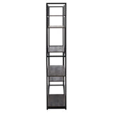 Safavieh Rege 7 Shelf Etagere XII23 Matte Black Wood/Metal ETG6402C