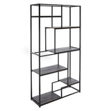 Safavieh Rege 7 Shelf Etagere XII23 Matte Black Wood/Metal ETG6402C