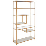 Safavieh Roiya 6 Shelf Etagere XII23 Beige/Gold/Glass Wood/Metal/Glass ETG6403A