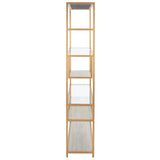 Safavieh Roiya 6 Shelf Etagere XII23 Beige/Gold/Glass Wood/Metal/Glass ETG6403A