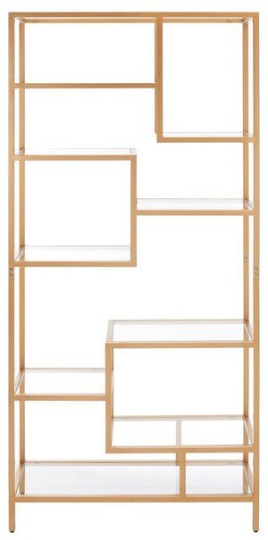 Safavieh Ramie 10 Shelf Etagere XII23 Gold Metal/Glass ETG6404A