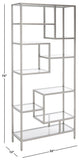 Safavieh Ramie 10 Shelf Etagere XII23 Silver Metal/Glass ETG6404B